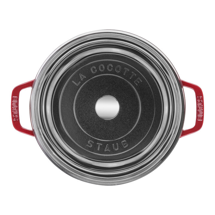 La Cocotte, Cocotte con coperchio in vetro rotonda - 24 cm, ciliegia, large 2
