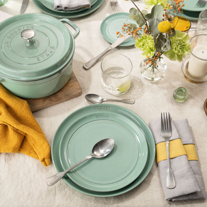 Dining Line, Lot de assiettes plates, 6-pcs. /15 cm, sauge, Céramique, large 4