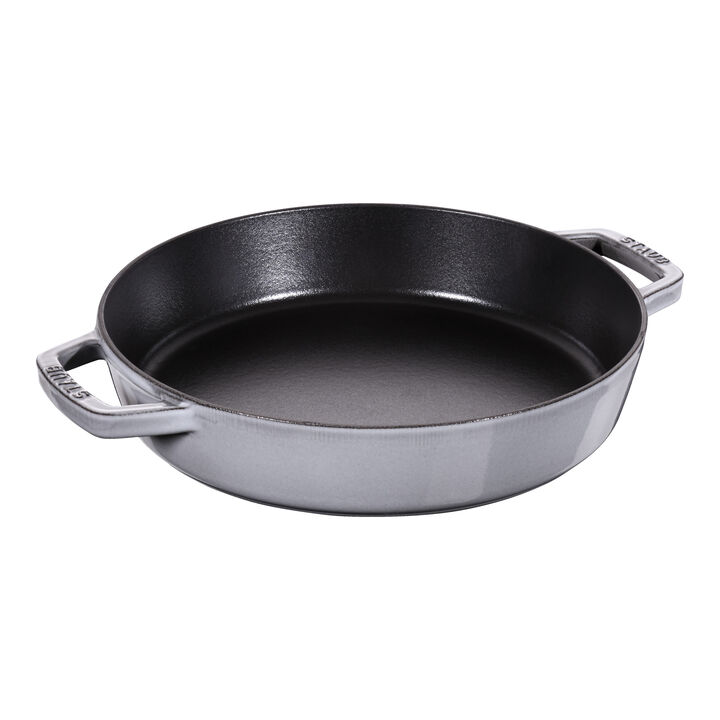 Pans, 26 cm / 10 inch cast iron Frying pan with 2 handles, graphite-grey, large 1