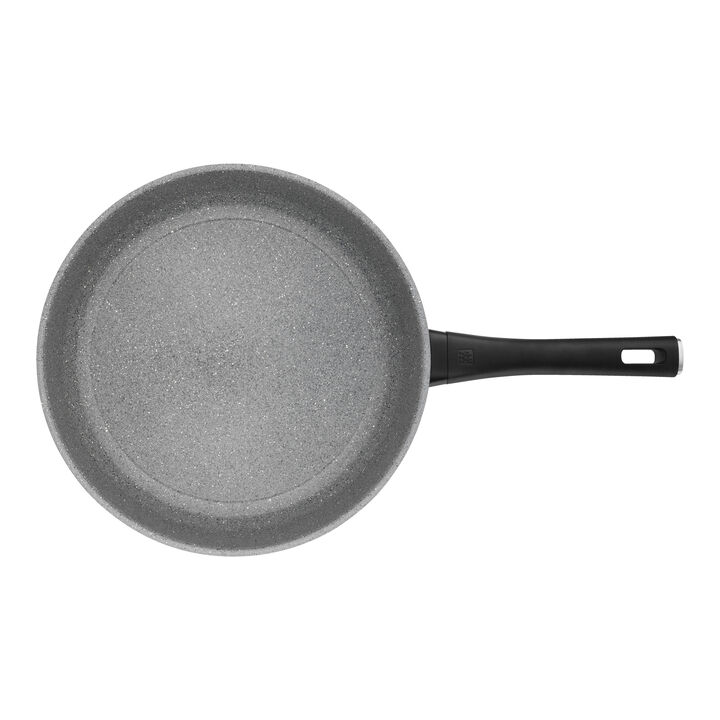 Terreno Plus, Sauteuse avec couvercle en verre, 28 cm, Aluminium, Revêtement antiadhésif en céramique renforcée en titane, large 2