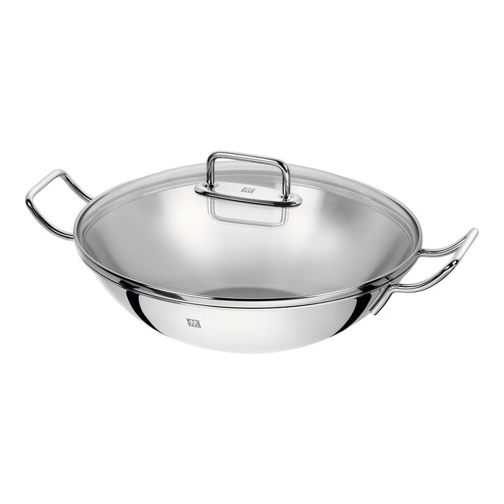 Plus, 3 Piece 18/10 Stainless Steel wok with steamer and lid, large 2