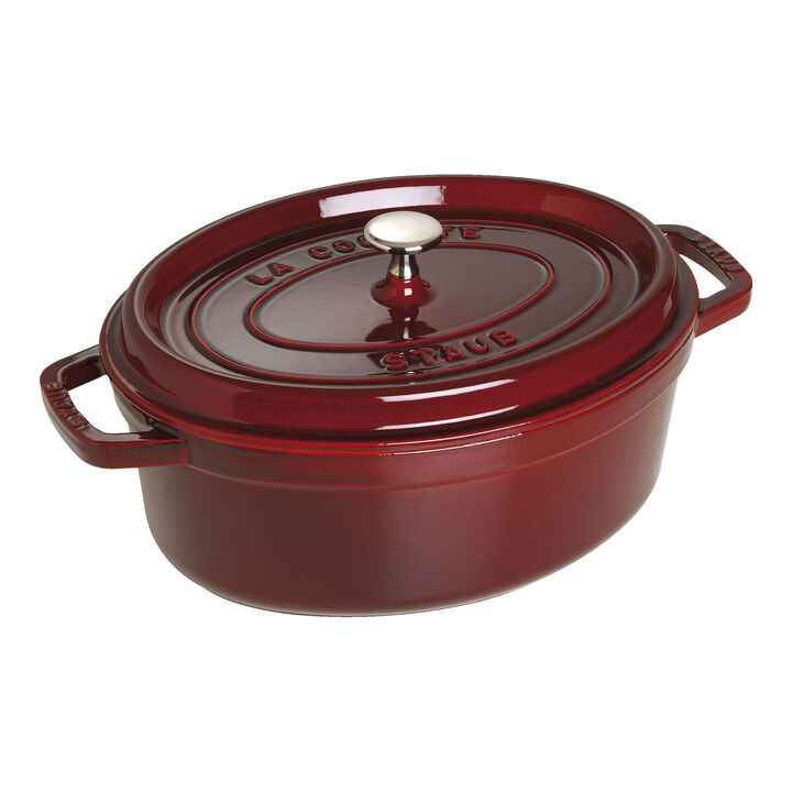 La Cocotte, Cocotte 29 cm, oval, Grenadine-Rot, Gusseisen, large 1