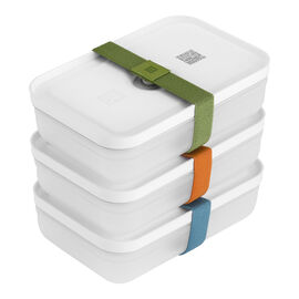 Ensemble de boîtes-repas sous-vide, L plate / 6-pces, Matière synthétique, semi transparent-Gris