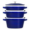 Cast Iron, 4-pc Stackable Cookware Set, Dark Blue, Cast Iron , small 1