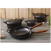 Pans, 28 cm Cast iron Frying pan with wooden handle black, small 4
