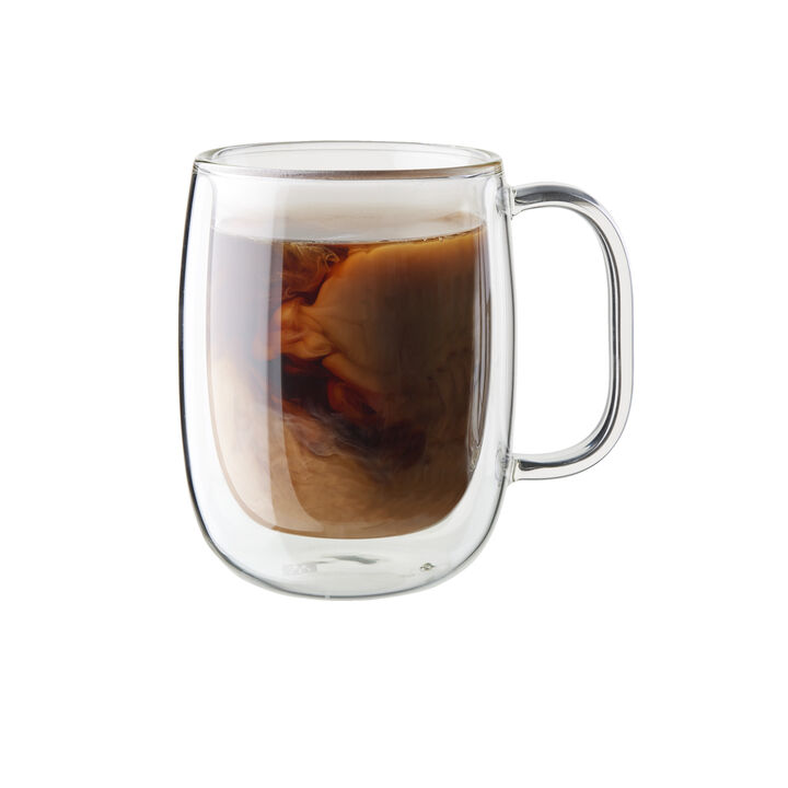 Sorrento Plus Double Wall Glassware, 12-oz-/-2-pc  Coffee Glass Mug Set, large 1