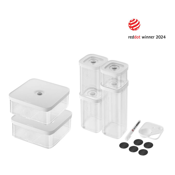 Fresh & Save, CUBE-set, L / 5-pces, transparent-blanc, large 1