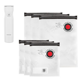Set de pompes sous vide avec opercule de recharge, S/M / 7-pcs, Blanc