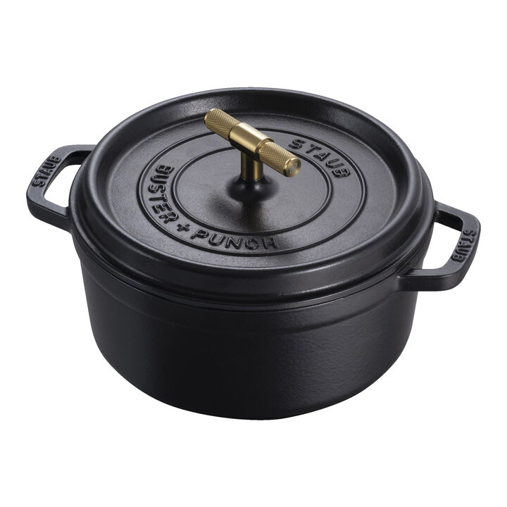 La Cocotte, Cocotte Buster+Punch 24 cm, rund, Schwarz, Gusseisen, large 4