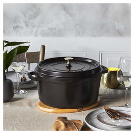 Cocotte 26 cm, redondo, Preto, Ferro fundido