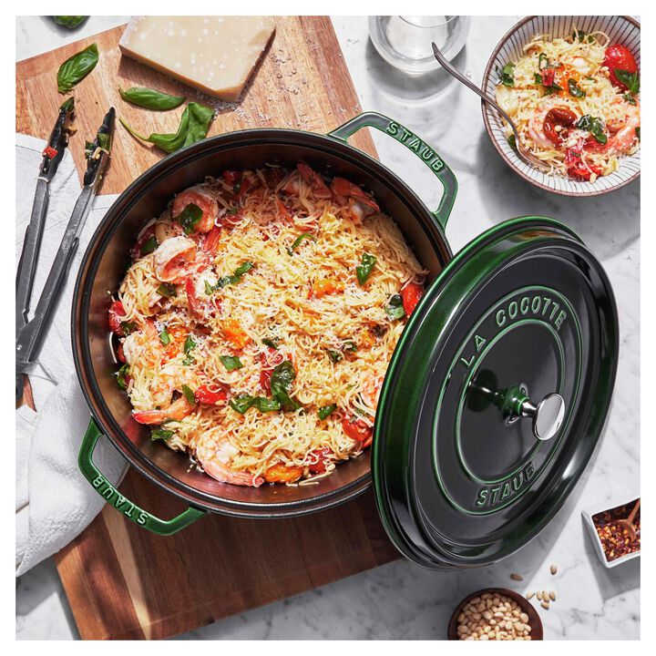 Cast Iron, 7 qt, Round, Dutch Oven, Basil, large 2
