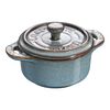 Ceramique, Mini Cocotte 10 cm, rund, Antik-T&uuml;rkis, Keramik, small 1