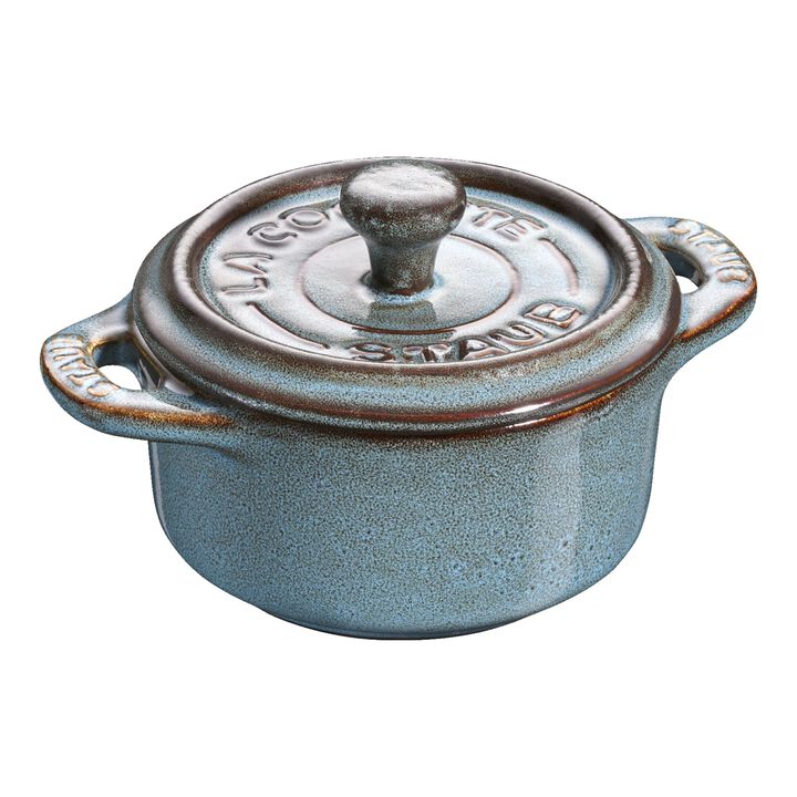 Ceramique, Mini cocotte 10 cm, redondo, Turquesa antigo, Cerâmica, large 1