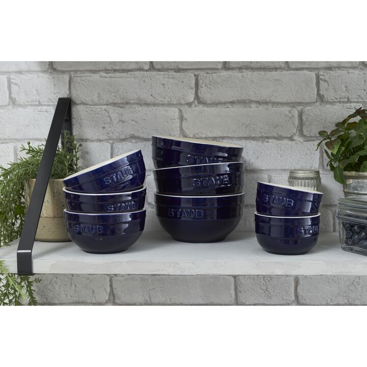 Ceramique, Schüssel 14 cm, rund, Dunkelblau, Keramik, large 4
