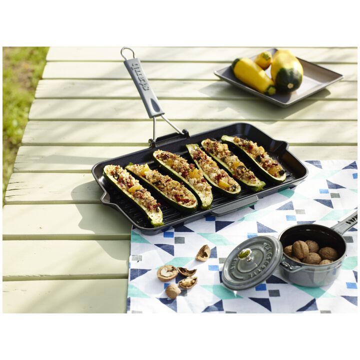 Grill Pans, Poêle à griller avec bec verseur 34 x 21 cm, Noir, large 3