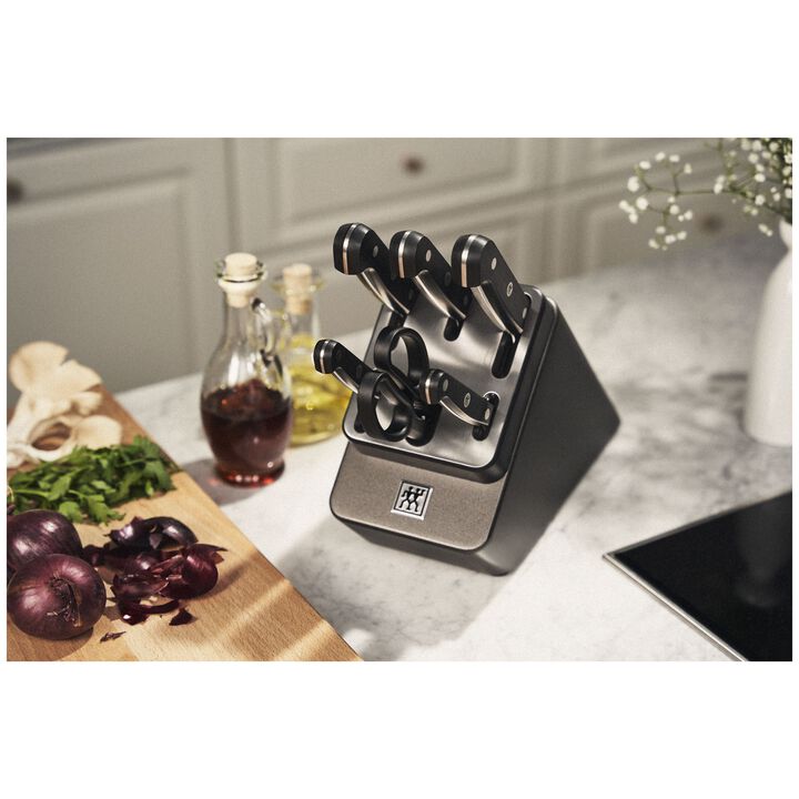 Gourmet, 7-tlg, Selbstschärfender Messerblock, Anthrazit, large 2