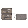 TWINOX, 5-pcs Calf leather Zip fastener case taupe, small 1