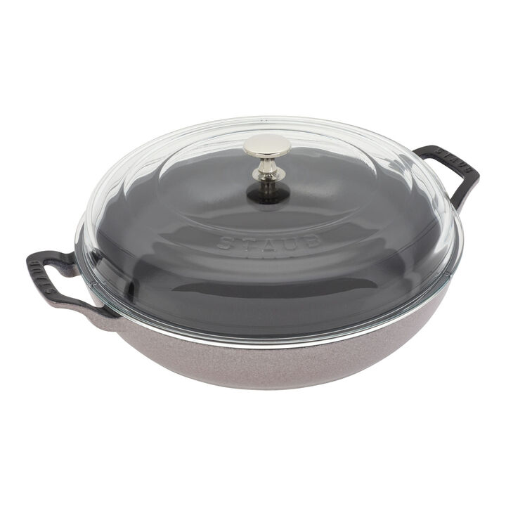 Cast iron, 3.5 l cast iron round Saute pan with glass lid, cherry blossom - Visual Imperfections, large 1