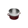 La Cocotte, Cocotte com vaporizador 26 cm, redondo, Vermelho grenadina, Ferro fundido, small 3