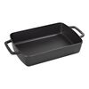 Cast Iron, 15-x 10-inch, Rectangular, Roasting Pan, Matte Black, small 1