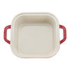 Stoneware, 9-inch, Square, Covered Baking Dish, Cherry, small 6
