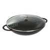 Sp&eacute;cialit&eacute;s, 37 cm, Wok avec couvercle en verre, Noir mat, small 1