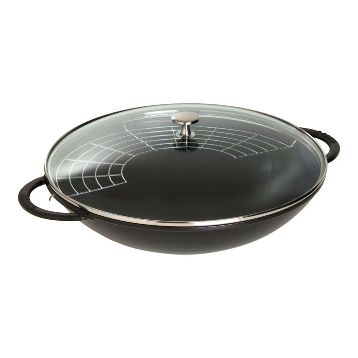 Cast Iron, 14.5-inch, Wok, Matte Black, large 1