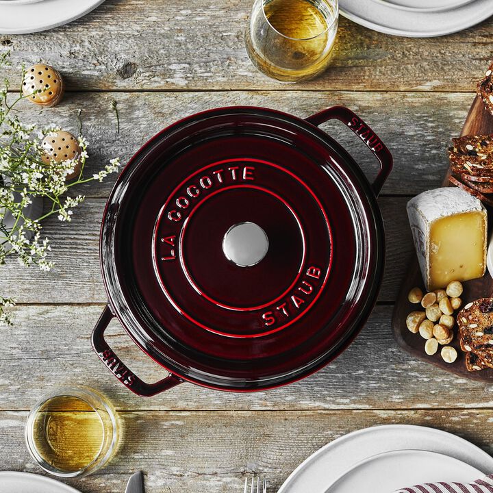 La Cocotte, Cocotte 24 cm, redondo, Vermelho grenadina, Ferro fundido, large 3
