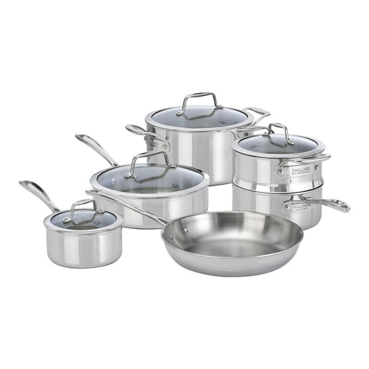 Vista Clad, 10 Piece 18/10 Stainless Steel Cookware set, large 1
