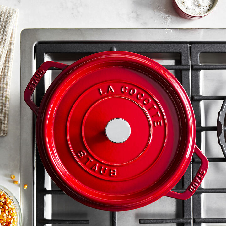La Cocotte, 3.7 l cast iron round Cocotte, cherry, large 3
