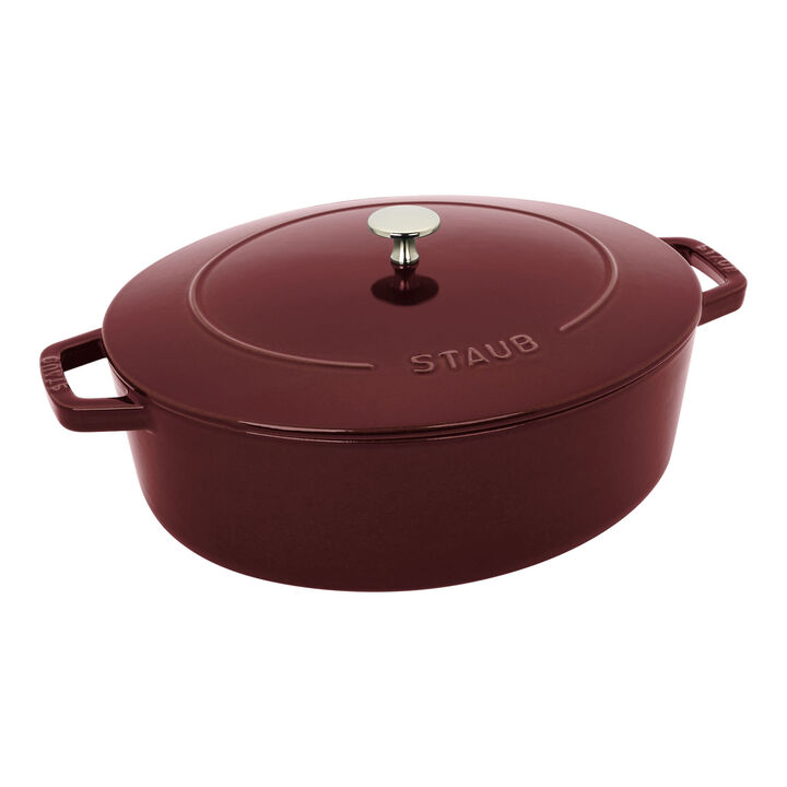 Cast Iron, 6.25 qt, Wide Oval Dutch Oven, Grenadine, large 1