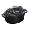 La Cocotte, 17 cm oval Cast iron Cocotte Pig lid black, small 1
