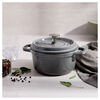 La Cocotte, Gryta 16 cm / 1,25 l, Rund, Grafitgr&aring;, Gjutj&auml;rn, small 2