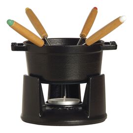 10 cm Cast iron Fondue Set black