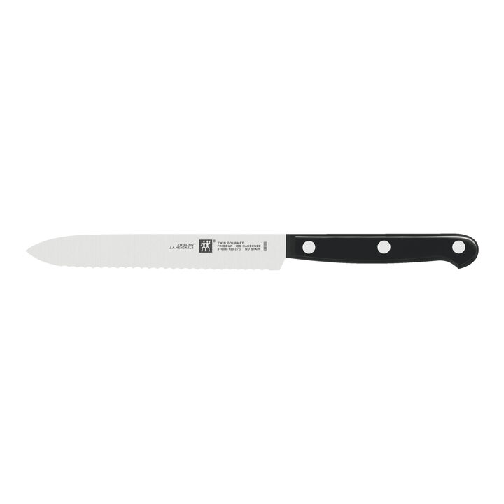 TWIN Gourmet, Couteau universel 13 cm, tranchant dentelé, large 3
