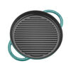 Cast Iron, 10-inch, Round Double Handle Pure Grill, Turquoise, small 2