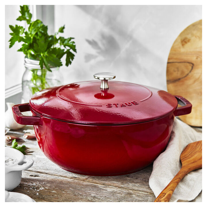 La Cocotte, 3.6 l cast iron round French oven, cherry, large 4