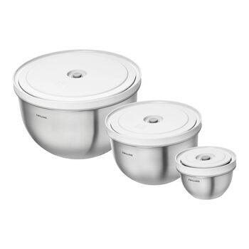Vacuum bowl set S/M/L / 6-par&ccedil;a, paslanmaz &ccedil;elik, G&uuml;m&uuml;ş Beyazı,,large 1