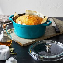 24 cm round Cast iron Cocotte mint-green
