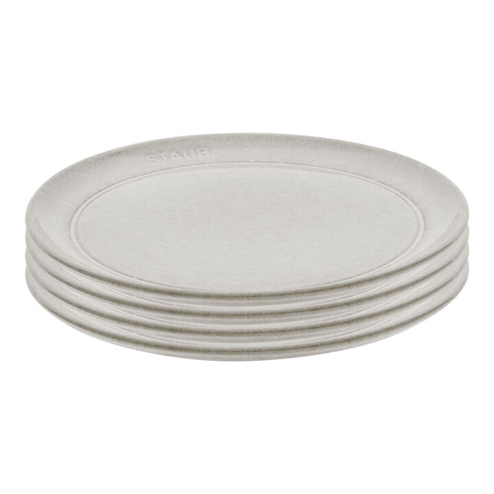 Dining Line, Tellerset, 4-tlg. / 20 cm, Weisser Trüffel, Keramik, large 1