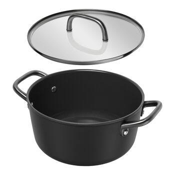 Derin Tencere Cam Kapaklı | 24 cm | Siyah,,large 6