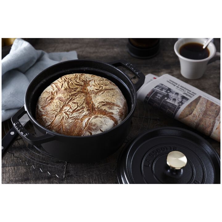 Cast Iron, 2.75 qt, Round, Dutch Oven, Matte Black, large 2