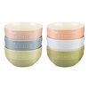 Ceramique, 14 cm / 6 Piece ceramic Macaron large bowl set, mixed Colours, small 1