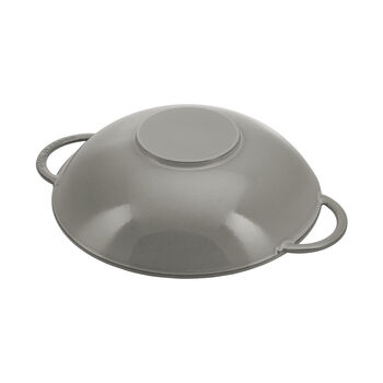 Wok Tava Cam Kapaklı | d&ouml;k&uuml;m demir | Grafit Gri | 37 cm,,large 4