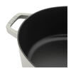 Cast Iron, 6.25 qt, Wide Oval Dutch Oven, White Truffle, small 3