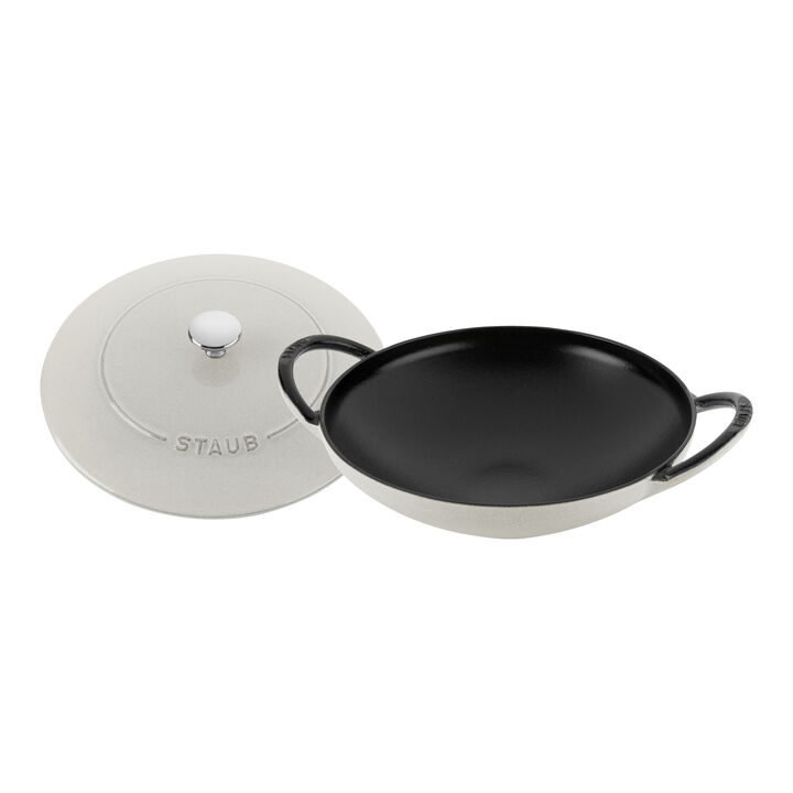 Cast Iron, 9.5-inch, Wok, White Truffle, large 2