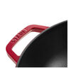 Specialities, 30 cm / 12 inch cast iron Wok with glass lid, cherry, small 5