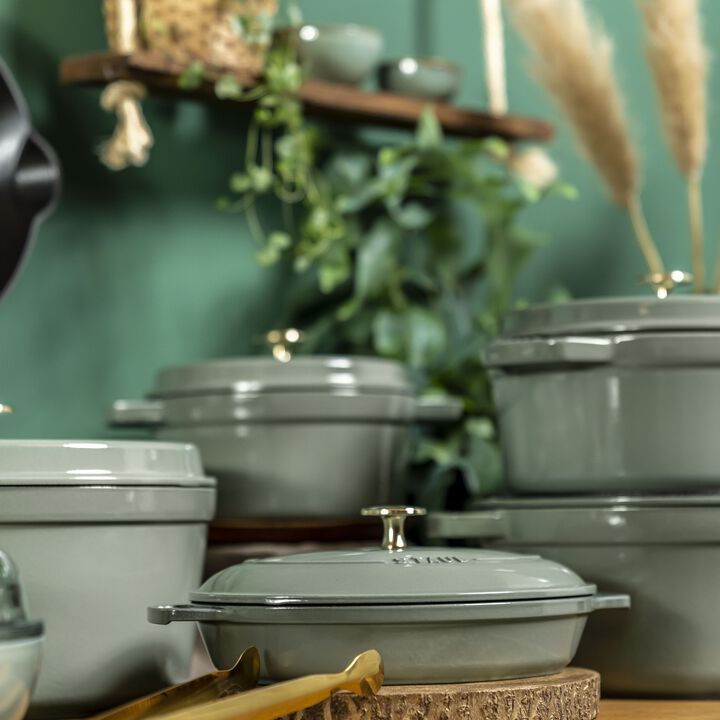 Cast Iron, 4 qt, Round, Dutch Oven, Eucalyptus, large 4