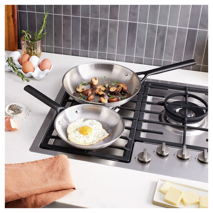 MIlano Stainless Steel, 2-pc, Stainless Steel Fry Pan Set, large 2