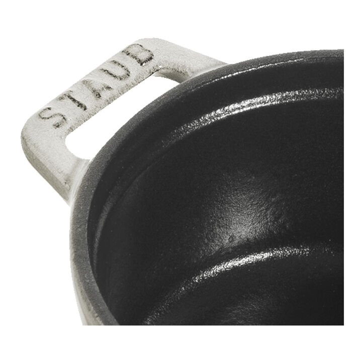 Cast Iron, 0.25 qt, Mini Round Dutch Oven, White Truffle, large 2